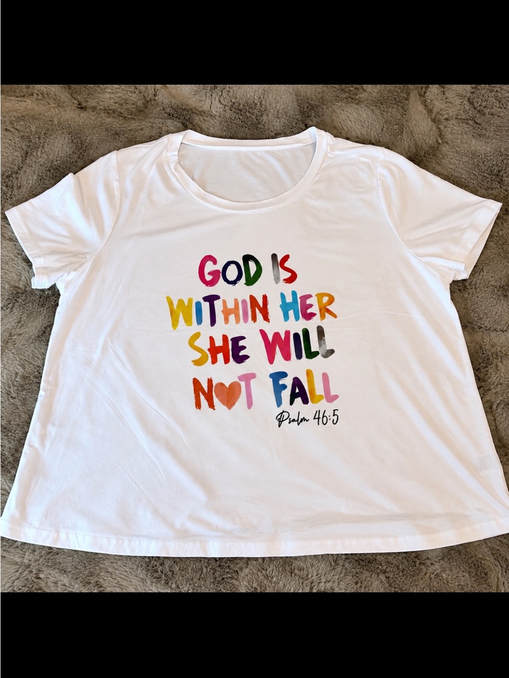 Psalm 46:5 God Is Within Her Christian Graphic Tee Plus Size 1XL